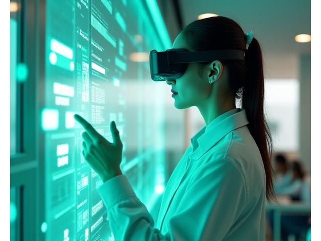 청소 현장에 AR 증강 현실이 적용된 모습