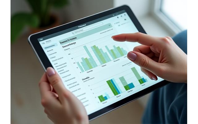 태블릿에 AI가 분석한 청소 계획 대시보드와 추천 솔루션을 보여주는 화면