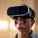 강남구 김민준님이 VR 헤드셋을 착용하고 미소 짓는 모습