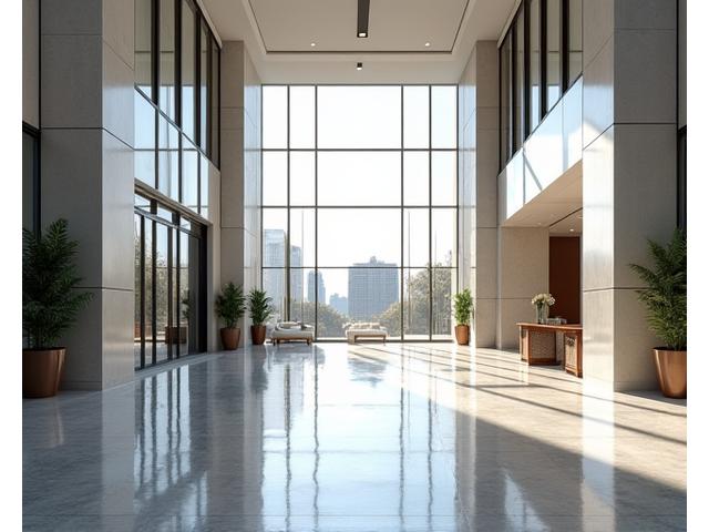 현대적 디자인의 깨끗한 빌딩 로비