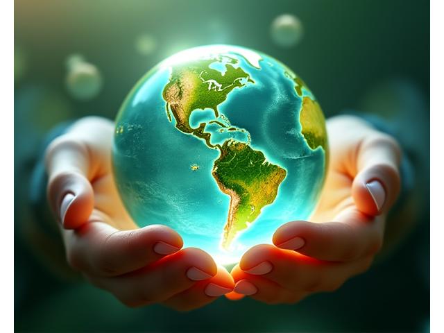 친환경 청소를 통해 아름답게 보호되는 지구와 자연 환경