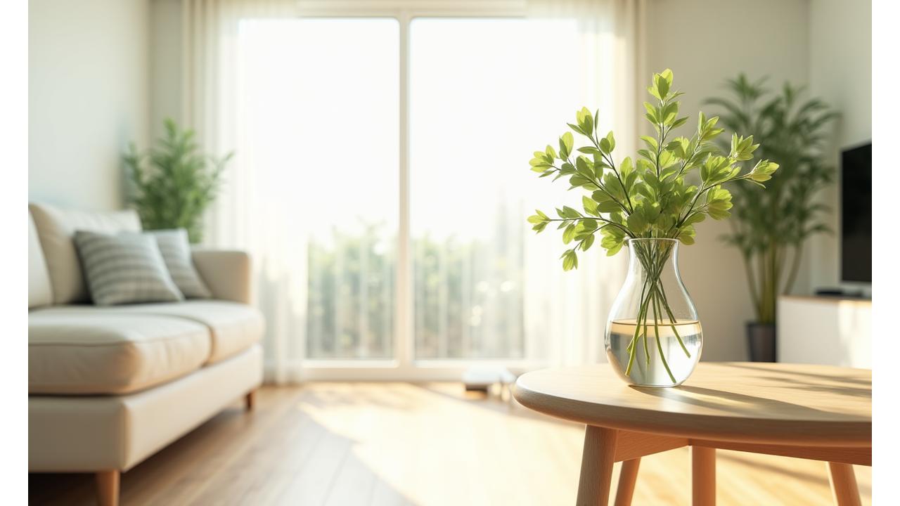 전문가가 청소한 깨끗한 거실의 모습